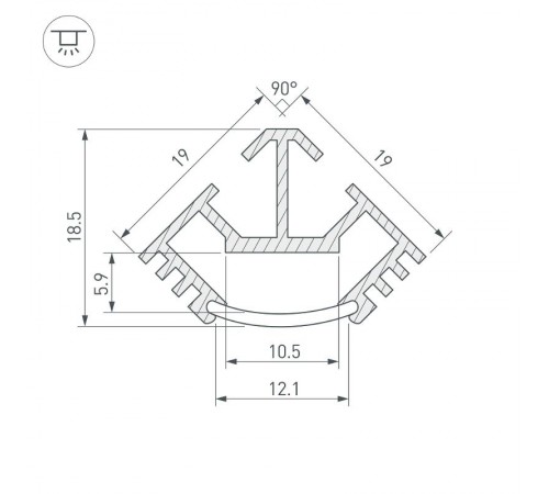 Профиль T45-2000 (CT) ANOD  016942  Arlight