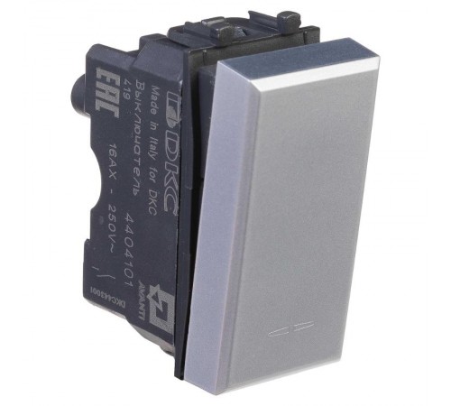 Выключатель модульный "Avanti", "Закаленная сталь", 1 модуль  4404101  DKC