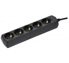 Удлинитель У05 5 мест с/з 5м 3х1мм2 10А 250В чер.  WYP10-10-05-05-Z-K02-G  GENERICA