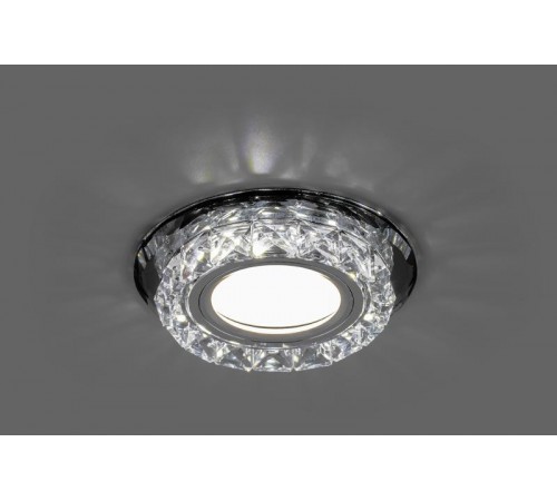 Светильник точечный встраиваемый под лампу, с LED подсветкой CD878 15LED*2835 SMD 4000K, MR16 50W G5.3, прозрачный, прозрачный  28823  FERON