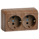 ОКТАВА дуб Розетка 2-местная О/У с/з 16А РС22-3-ОД  ERO21-K04-16-DC  GENERICA