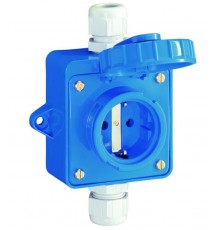 Розетка для монтажа на поверхность IP68, 16A, 2P+E, 250V, цвет синий  1977751  ABL Sursum