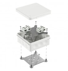 Коробка огнестойкая разветвительная для о/п двухкомпонентная 60-0303-FR6.0-4-4-Р Е15-Е60 RAL9003 100х100х40 (16 шт/кор)  60-0303-9003-FR6.0-4-4-Р  П