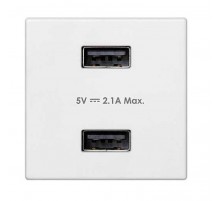Simon Connect Зарядное устройство 2хUSB, К45, 5 В, 2,1 А, белый  K126E-9  Simon