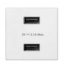 Simon Connect Зарядное устройство 2хUSB, К45, 5 В, 2,1 А, белый  K126E-9  Simon