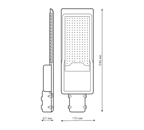 Светильник Уличный  LED Avenue IP65 546*170*67 150W 15 000lm 5000K 190-250V КСС "Ш" 1/5  629534305  Gauss