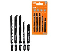 Набор пилок для электролобзика по дер: T101AO,T101B,T111C,244D, по метал. T118A, 5 шт, "Рубин", TDM  SQ1089-0212  TDM