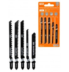 Набор пилок для электролобзика по дер: T101AO,T101B,T111C,244D, по метал. T118A, 5 шт, "Рубин", TDM  SQ1089-0212  TDM