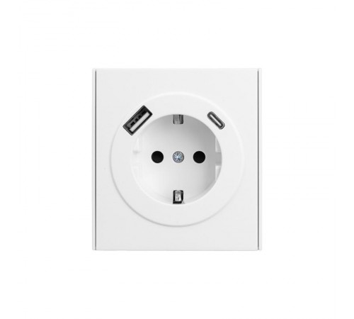 Розетка STRONG 1-ая с/з с/у з/ш 16А с USB A+C быстрой зарядки 5В/3А жемчуг  KR-78-0704-4  Kranz