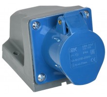 Розетка 113 стационарная 2Р+РЕ 16А 220В IP44  PSR11-016-3  IEK