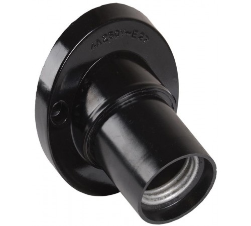 Патрон настенный угловой карболитовый Е27 черный (50 шт), стикер на изделии Пкб27-04-К31  EPK13-04-01-K01  IEK