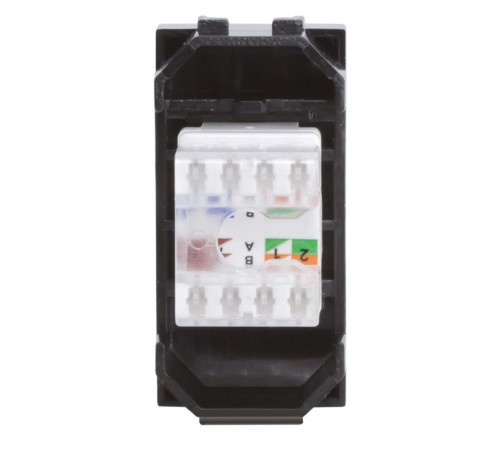 Компьютерная розетка RJ-45. кат.5Е (разъем PcNet). черная. 1мод. Brava  77654N  DKC