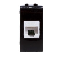 Компьютерная розетка RJ-45. кат.5Е (разъем PcNet). черная. 1мод. Brava  77654N  DKC