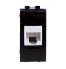 Компьютерная розетка RJ-45. кат.5Е (разъем PcNet). черная. 1мод. Brava  77654N  DKC