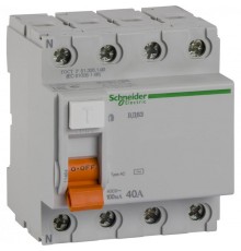 Выключатель дифференциальный (УЗО) ВД63 4п 40А 100мА тип AC  11464  Schneider Electric