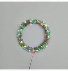 Гирлянда Роса 10м, 100LED, цвет свечения RGB, IP44, на батарейках 3хАА, с пультом 44 режима  303-259  NEON-NIGHT