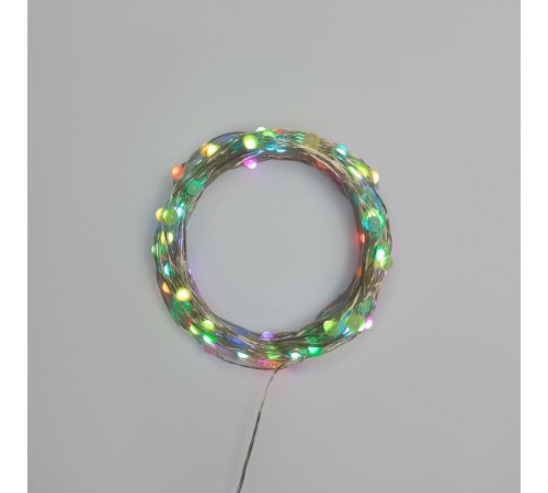 Гирлянда Роса 10м, 100LED, цвет свечения RGB, IP44, на батарейках 3хАА, с пультом 44 режима  303-259  NEON-NIGHT