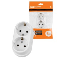 Розетка двойная 2П+3 открытой установки IP20 16А белая "Ретро"  SQ1806-0531  TDM