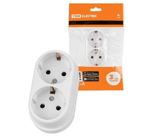 Розетка двойная 2П+3 открытой установки IP20 16А белая "Ретро"  SQ1806-0531  TDM