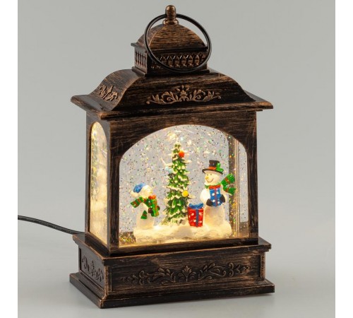 Новогодний декоративный светильник Снеговики  ENGDS-11  теплый белый диодов , h 21 см, 3*АА, таймер 6 ч, IP20  Б0051943  ЭРА