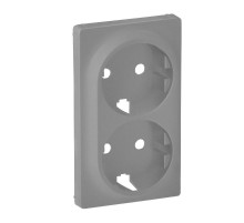 Valena LIFE Алюминий Накладка розетки с/з 2-ной  754952  Legrand