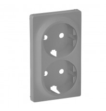 Valena LIFE Алюминий Накладка розетки с/з 2-ной  754952  Legrand