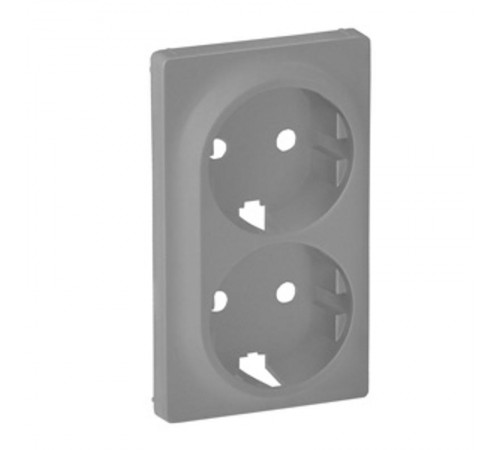 Valena LIFE Алюминий Накладка розетки с/з 2-ной  754952  Legrand
