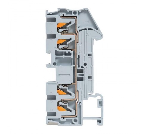 Клеммная колодка пружинная 2,5 Push-in 4 вывода серая PIT-2,5-4  EKF