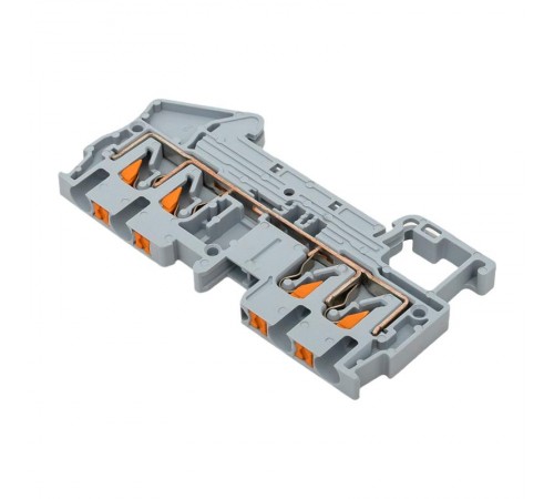 Клеммная колодка пружинная 2,5 Push-in 4 вывода серая PIT-2,5-4  EKF