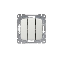 Выключатель 3-клавишный, 1-полюсный, 16А/230В, серия Jussi, белый  10631U  2TKA000149G1  ABB