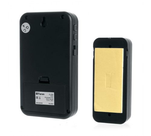 Звонок электрический дверной, (18 мелодий), черный, E-379  41436  FERON