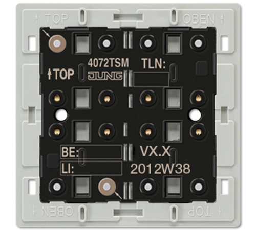 KNX кнопочный модуль с интегрированным шинным сопряжением, "стандарт", 1-4 группы 4072TSM Jung