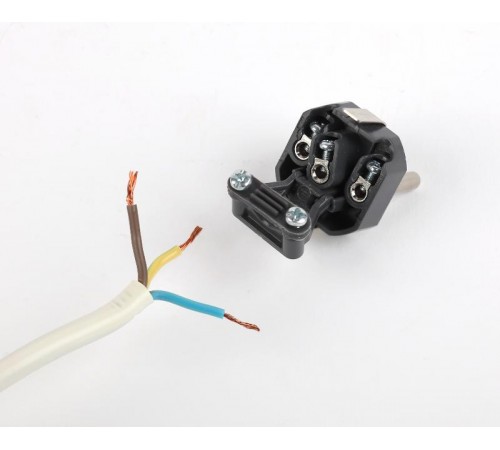 Вилка V3  c/з 16A с кольцом непрямой ввод белая (10/200/6000) Б0019186  ЭРА