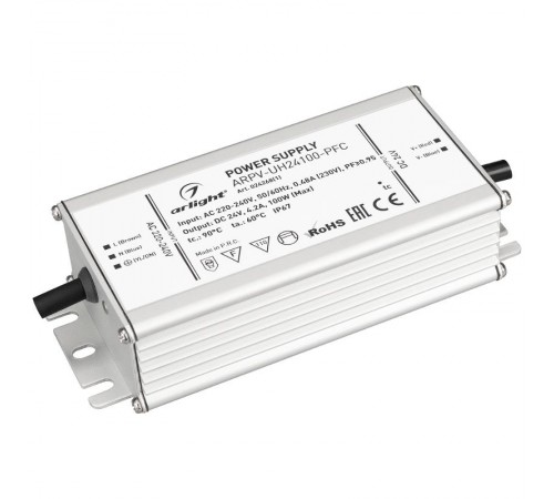 Блок питания ARPV-UH24100-PFC (24V, 4.2A, 100W) (ARL, IP67 Металл, 7 лет )  024268(1)  Arlight