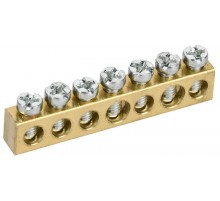 TEKFOR Шина нулевая сечение 6х9 7 отв. латунь  TF-KP00D-SN-07  IEK