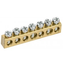 TEKFOR Шина нулевая сечение 6х9 7 отв. латунь  TF-KP00D-SN-07  IEK