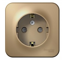 Blanca Титан О/У с изолирующей пластиной Титан Розетка с заземлением со шторками 16А, 250В  BLNRA011114  SE