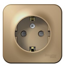 Blanca Титан О/У с изолирующей пластиной Титан Розетка с заземлением со шторками 16А, 250В  BLNRA011114  SE