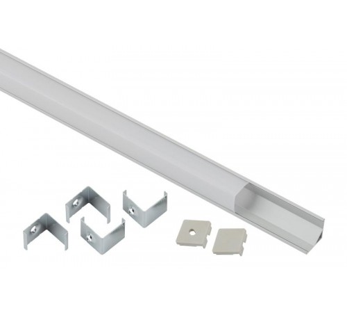 Комплект с угловом анодированным профилем и квадратным рассеивателем CAB280 1616S 16х16мм, 2м  Б0039466  ЭРА