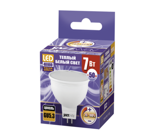 Лампа светодиодная LED 7Вт GU5.3 220В 3000К PLED- DIM JCDR отражатель (рефлектор)  1035400  Jazzway