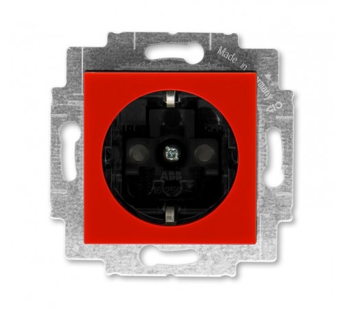 ABB Levit Красный / дымчатый чёрный Розетка с з/к со шторками 16А  5520H-A03457 65W  2CHH203457A6065  ABB