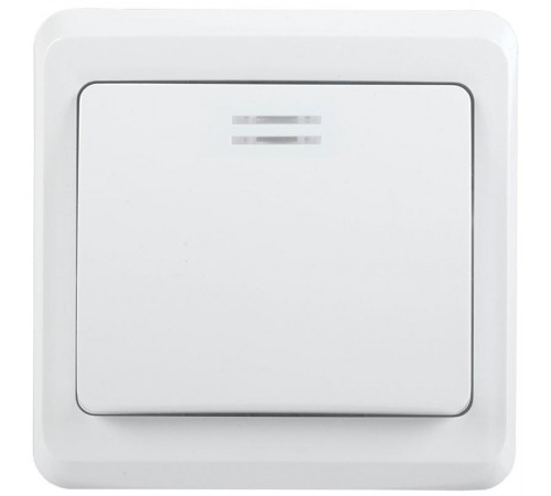 ВЕГА белый Выключатель 1-клавишный с индикацией 10А ВС10-1-1-ВБ  EVV11-K01-10-DM  GENERICA