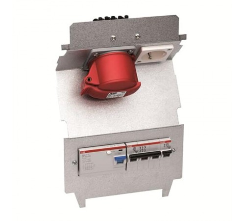 Панель монтажная CWF12, оцинкованная сталь, Schuko, CEE 3P+N+E, 2хВА 10А, ВДТ 30мА  2CMA177445R1000  ABB