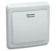 ВЕГА белый Выключатель 1-клавишный с индикацией 10А ВС10-1-1-ВБ  EVV11-K01-10-DM  GENERICA