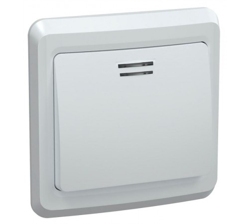 ВЕГА белый Выключатель 1-клавишный с индикацией 10А ВС10-1-1-ВБ  EVV11-K01-10-DM  GENERICA