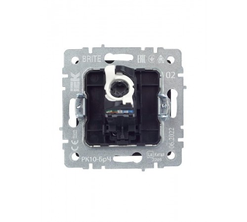 BRITE Розетка компьютерная RJ45 кат.5E РК10-БрЧ черный  BR-K10-1-K02  IEK