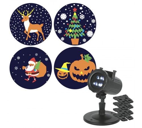 Проектор LED Праздник, ENIOP-10 4 карты с динамичными проекциями в комплекте, IP44, 220В  Б0056011  ЭРА