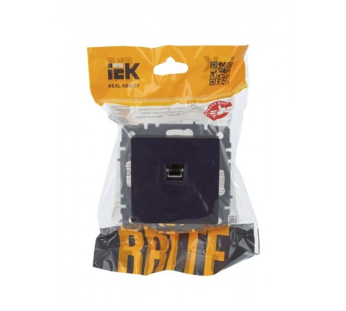 BRITE Розетка компьютерная RJ45 кат.5E РК10-БрЧ черный  BR-K10-1-K02  IEK