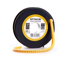 Кабель-маркер "9" для провода сеч.4мм , желтый (500шт в упак)  39119  STEKKER