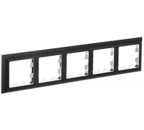 BRITE Рамка 5-ая РУ-5-Бр хром/черный  BR-M52-12-2-K23  IEK